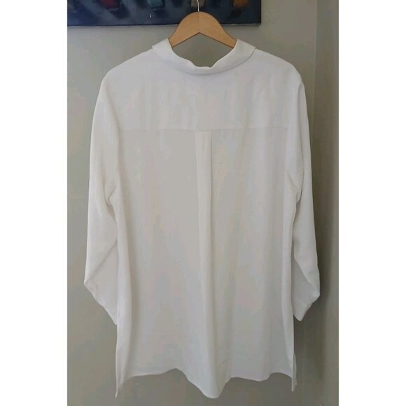 New J. Jill Wearever Collection Button Down Blouse Plus Size 2X Off White $89 - Picture 5 of 8